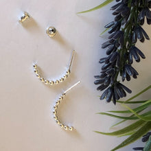 Load image into Gallery viewer, Silver Bubble Hoops