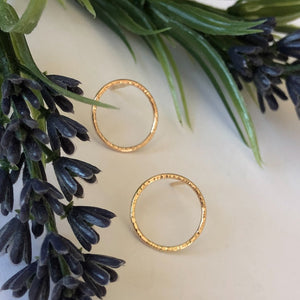 Gold or Silver textured round Studs