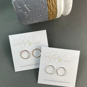 Gold or Silver textured round Studs